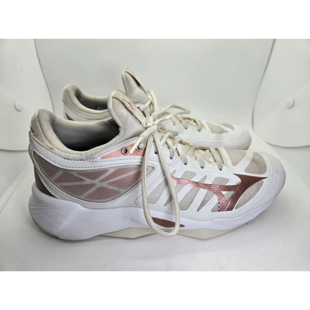 Mizuno Wave Dimension Volleyball Shoes Women's 10 White Court Athletic Sneakers